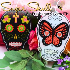 Sugar Skull Air freshener Covers In the Hoop