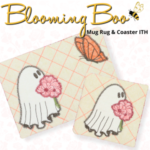 Blooming Boo Mug Rug & Coaster In the Hoop