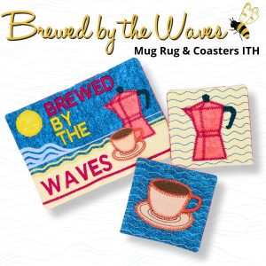 Brewed by the Waves Mug Rug & Coaster Set